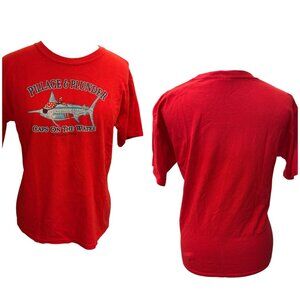 Vtg Pillage & Plunder Caps On The Water St Augustine FL T Shirt Size Large Red